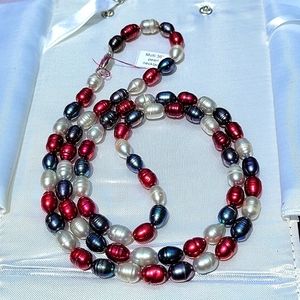 Honora red, white, blue pearls! Just in time for summer and 4th of July.
